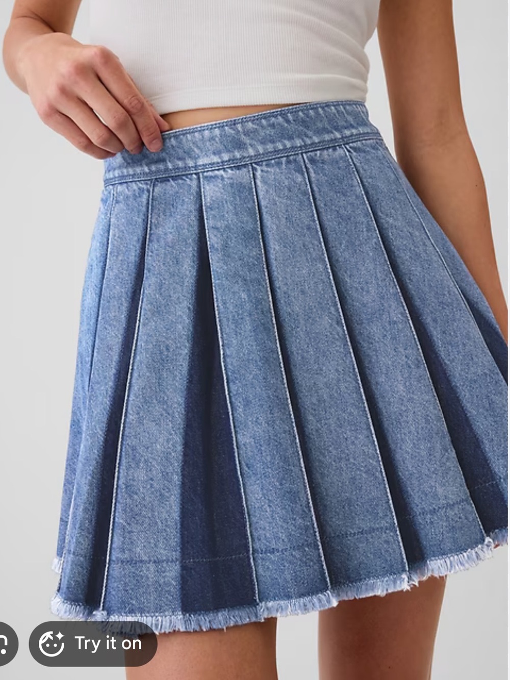 Gap Denim Pleated Mini Skirt - Blue